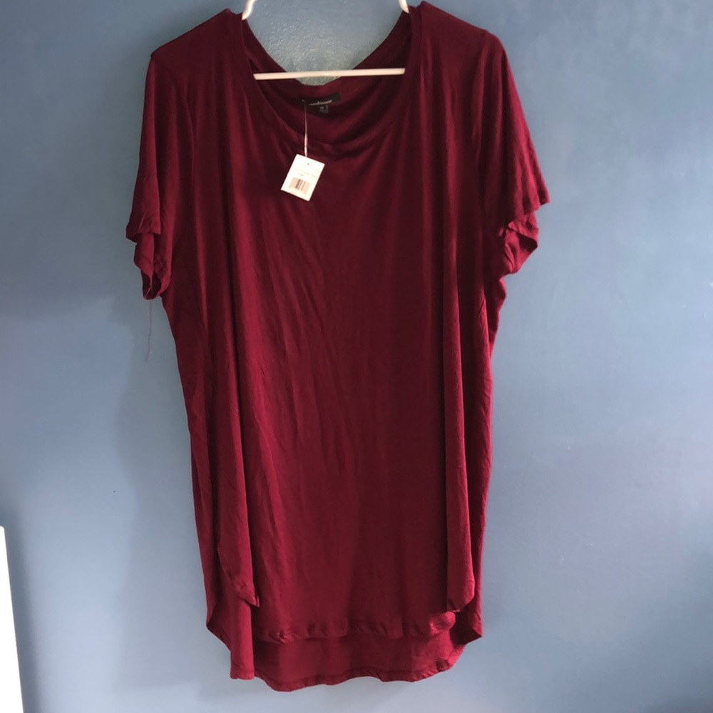 Burgundy slit shirt